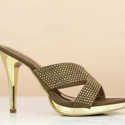 Inc.5 SALE CRYSTAL DIAMOND HIGH HEEL MULES