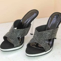 Inc.5 CRYSTAL DIAMOND HIGH HEEL MULES SALE