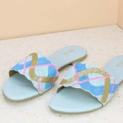 Inc.5 FLAT EMBROIDED MULES