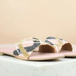 Inc.5 FLAT EMBROIDED MULES SALE