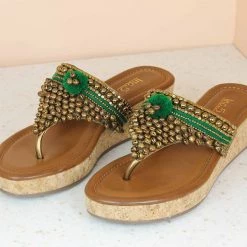 Inc.5 Embroidery EMBROIDED PLATFORM THONG