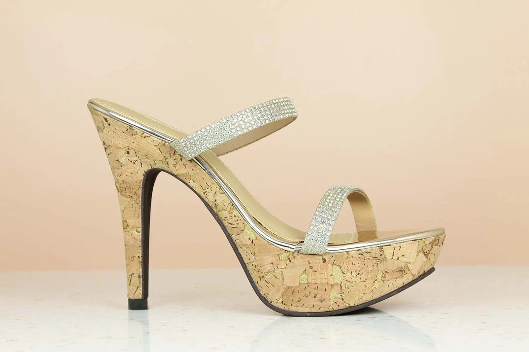 Inc.5 CONE HEEL DOUBLE STRAP DIAMOND MULES 5 Inc.5 CONE HEEL DOUBLE STRAP DIAMOND MULES