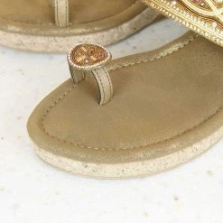 Inc.5 Embroidery EMBROIDED VEDGE HEELS TOE POST