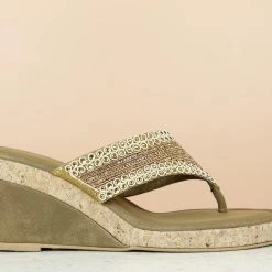 Inc.5 VEDGE HEEL EMBROIDED THONG SALE