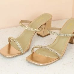 Inc.5 Inc5 BLOCK HEEL DOUBLE STRAP DIAMOND