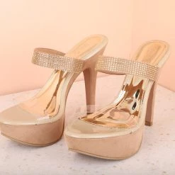 Inc.5 CONE HEEL TRANSPARENT-BEIGE Inc5