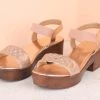 Inc.5 BLOCK HEEL DIAMOND SANDAL-ROSE GOLD Inc5