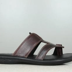 PRIVO By Inc5 MEN LEATHER CROSS STRAP ONE TOE -SLIPPER
