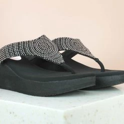 Inc.5 DIAMOND PLATFORM ETHNIC THONG-GUN METAL SALE