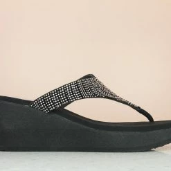 Inc.5 DIAMOND PLATFORM ETHNIC THONG-GUN METAL SALE