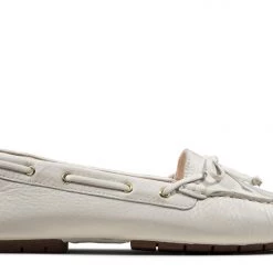 Clarks WOMEN C MOCC BOAT WHITE LEATHER