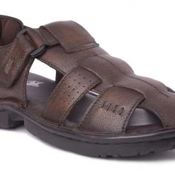 Buckaroo Men's Brown Leather Strollers Sandal