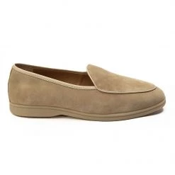 Heel & Buckle London Cream Suede Venetian Loafers