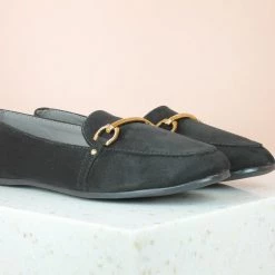 Inc.5 TRIM SUEDE MOCCASIN - BLACK WOMEN