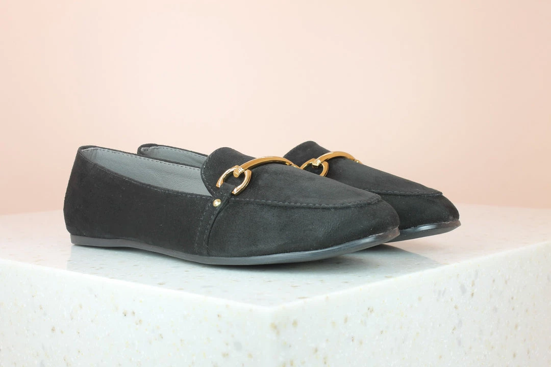 Inc.5 TRIM SUEDE MOCCASIN - BLACK WOMEN 3 Inc.5 TRIM SUEDE MOCCASIN - BLACK WOMEN