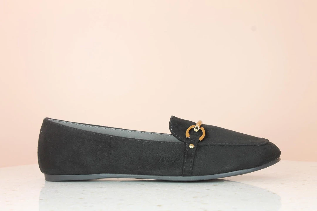 Inc.5 TRIM SUEDE MOCCASIN - BLACK WOMEN 4 Inc.5 TRIM SUEDE MOCCASIN - BLACK WOMEN