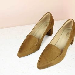 Inc.5 HEELED POINTED TOES-TAN