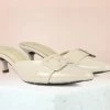 Inc.5 PATENT BUCKLE CLOSED TOE-P.BEIGE
