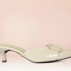 Inc.5 PATENT BUCKLE CLOSED TOE-P.BEIGE