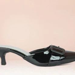 Inc.5 PATENT BUCKLE CLOSED TOE-P.BLACK