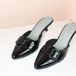 Inc.5 PATENT BUCKLE CLOSED TOE-P.BLACK