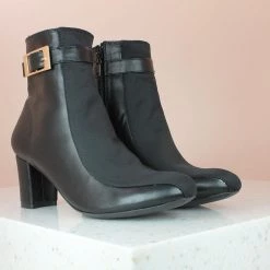 Inc.5 BLOCK HEEL WINTER WEAR BOOTS-BLACK WOMEN