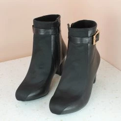 Inc.5 BLOCK HEEL WINTER WEAR BOOTS-BLACK WOMEN