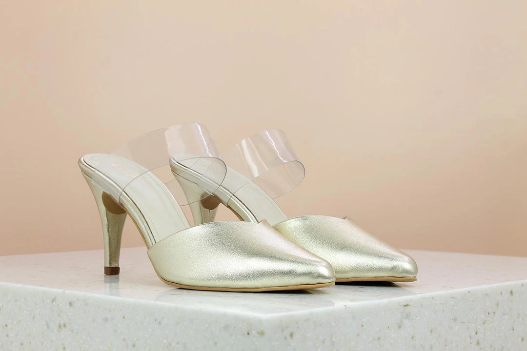 Inc.5 TRANSPARENT STRAP STILETTO PUMPS-GOLD 3 Inc.5 TRANSPARENT STRAP STILETTO PUMPS-GOLD