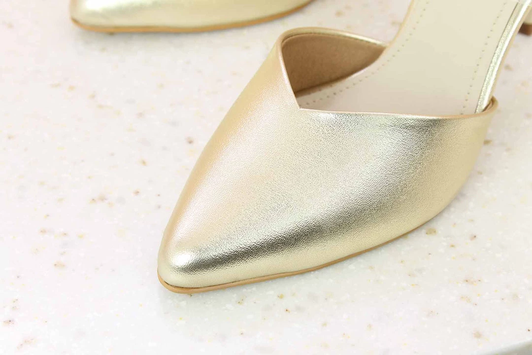 Inc.5 TRANSPARENT STRAP STILETTO PUMPS-GOLD 6 Inc.5 TRANSPARENT STRAP STILETTO PUMPS-GOLD