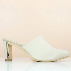 Inc.5 WOMEN PLATTED HEEL PUMPS-LIGHT GOLD