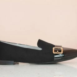 Inc.5 SUEDE FLAT SHOES-BLACK SALE