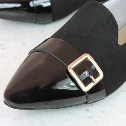 Inc.5 SUEDE FLAT SHOES-BLACK SALE