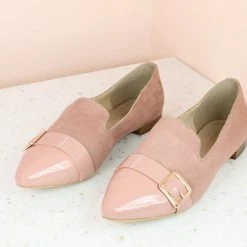 Inc.5 SUEDE FLAT SHOES-PEACH