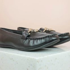 Inc.5 STITCH MOCASSINS-BLACK SALE