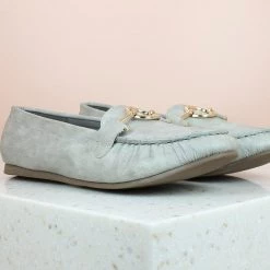 Inc.5 STITCH MOCASSINS-GREY SALE