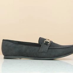 Inc.5 SUEDE FLAT CLOSED-BLACK SALE
