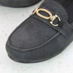 Inc.5 SUEDE FLAT CLOSED-BLACK SALE