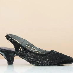 Inc.5 LASER CUT BACK STRAP MULE - BLACK SALE