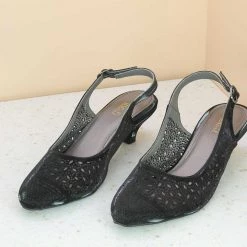 Inc.5 LASER CUT BACK STRAP MULE - BLACK SALE