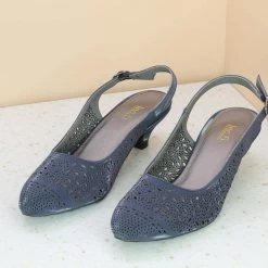 Inc.5 LASER CUT BACK STRAP MULE - BLUE SALE