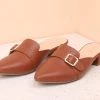Inc.5 BLOCK HEEL MULES-TAN Inc5