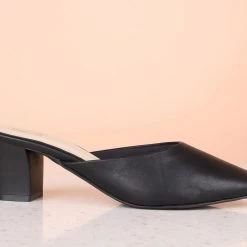Inc.5 BLOCK HEEL MULES-BLACK Inc5