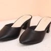 Inc.5 BLOCK HEEL MULES-BLACK Inc5