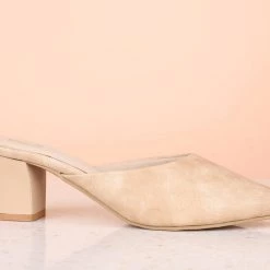 Inc.5 BLOCK HEEL MULES-BEIGE Inc5