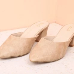 Inc.5 BLOCK HEEL MULES-BEIGE Inc5