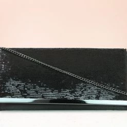 Inc.5 FANCY FLAPPED CLUTCH-BLACK BAGS