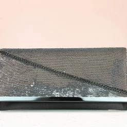 Inc.5 BAGS FANCY FLAPPED CLUTCH-GREY