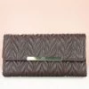 Inc.5 OFFICE QUILTED FLAP CLUTCH-BROWN BAGS