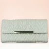 Inc.5 BAGS OFFICE QUILTED FLAP CLUTCH-GREY