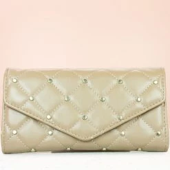 Inc.5 SALE OFFICE QUILTED FLAP CLUTCH-BEIGE